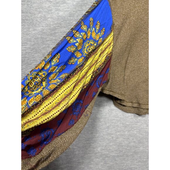 We The Free Womens Boho Knit Top XS Multicolor Patterned Sleeves - Picture 3 of 5
